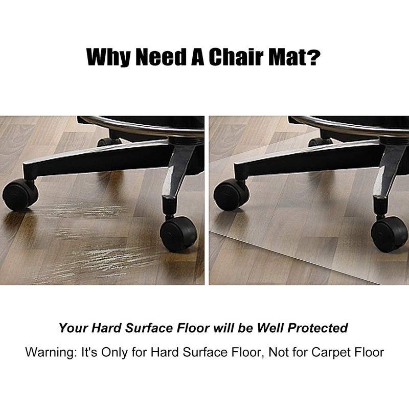 Azadx Office Chair Mat for Hard Floors 36 X 48, Clear PVC Hardwood Floor Mat, Durable Plastic Floor Protector for Home and Office use (36" X 48" Rectangle) - Image 3